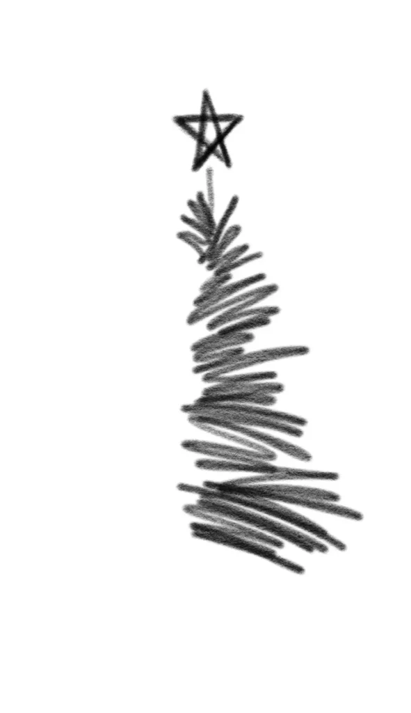 How to Draw a Christmas Tree - Example 2a