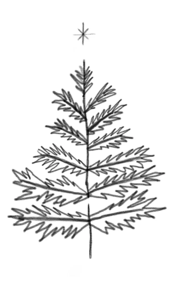 How to Draw a Christmas Tree - Example 3b