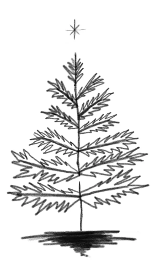 How to Draw a Christmas Tree - Example 3c