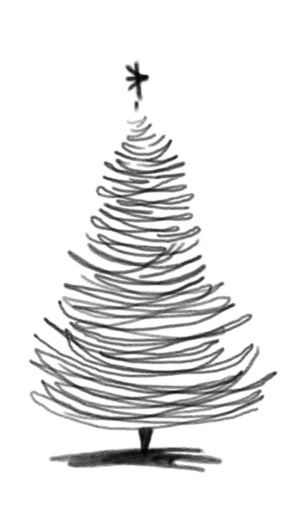 How to Draw a Christmas Tree - Example 5c