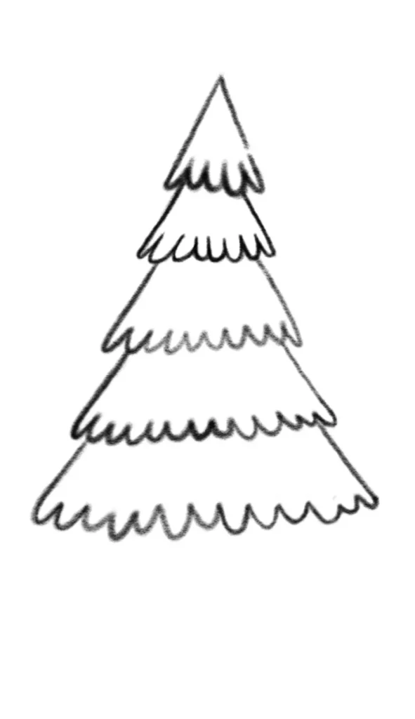 How to Draw a Christmas Tree - Example 8a