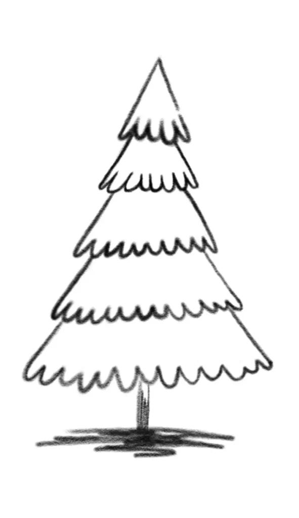 How to Draw a Christmas Tree - Example 8b