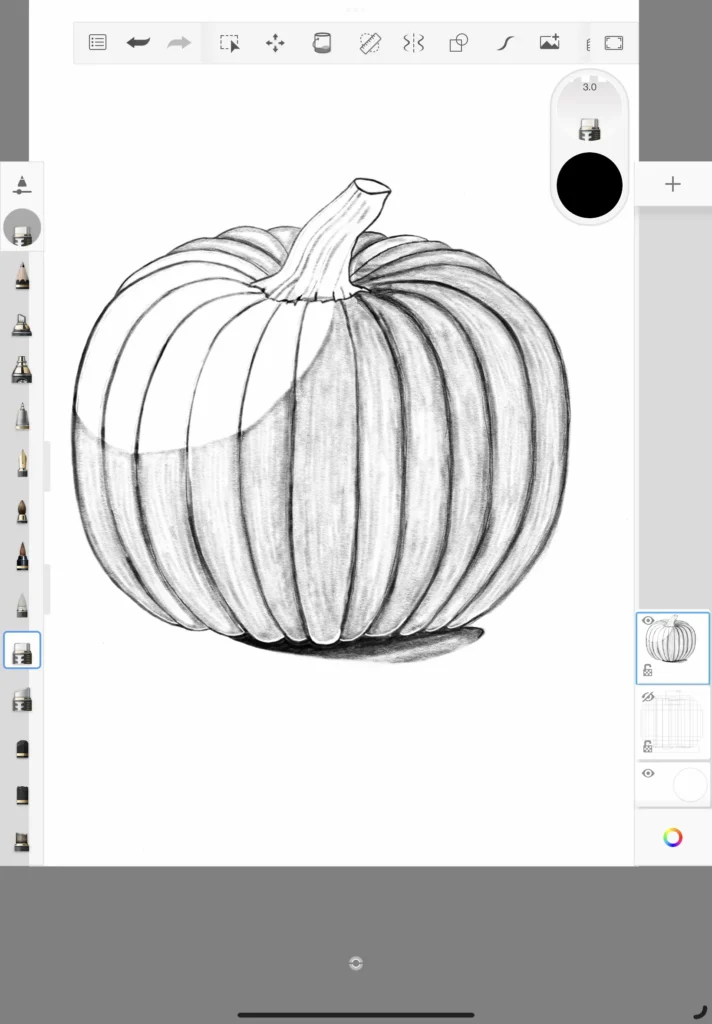 Step 12 how to draw a pumpkin