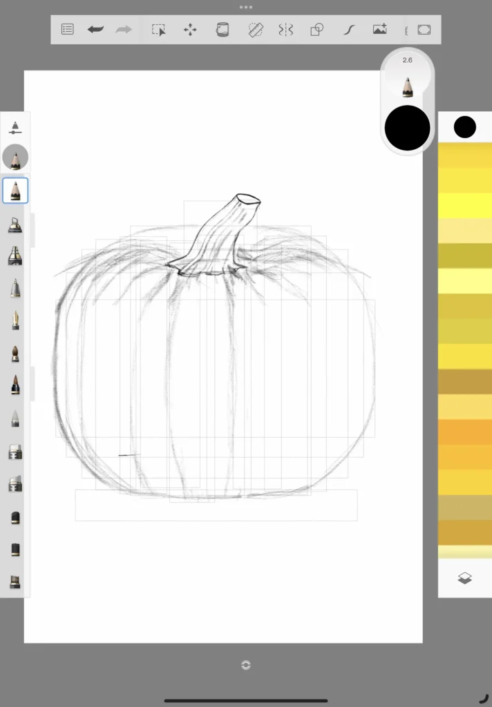Step 9-1 how to draw a pumpkin