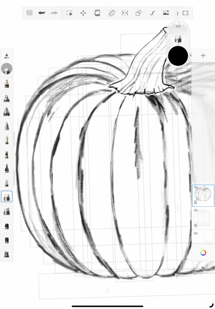 Step 9-3 how to draw a pumpkin