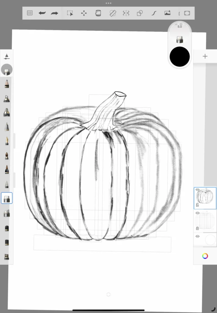 Step 9-2 how to draw a pumpkin