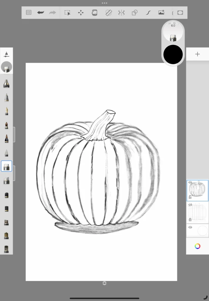 Step 9-4 how to draw a pumpkin