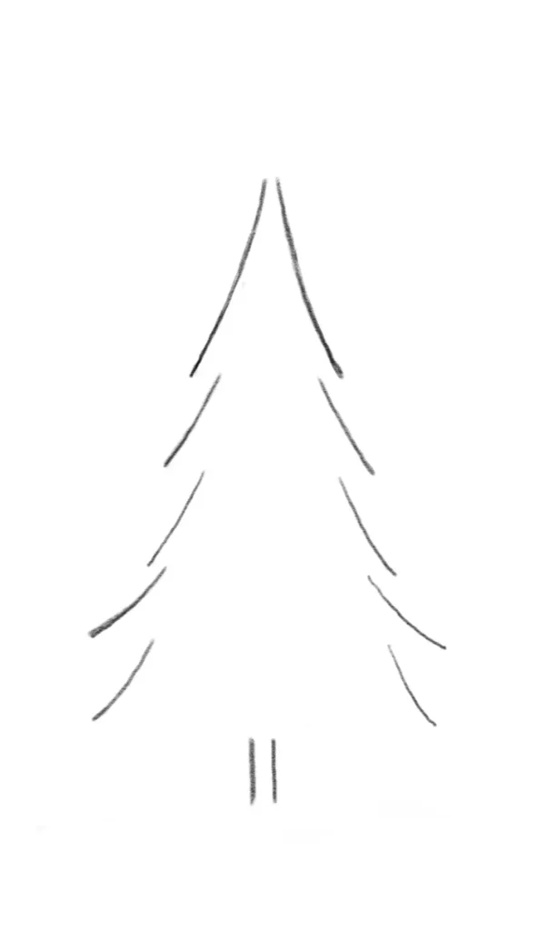How to Draw a Christmas Tree - Example 1a