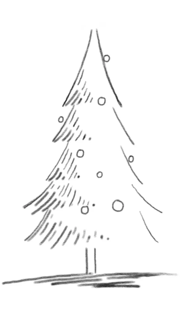 How to Draw a Christmas Tree - Example 1b