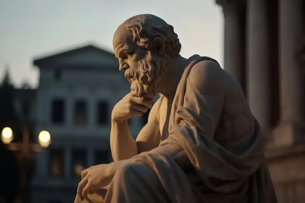 What are Critical Thinkers generative AI image of Socrates