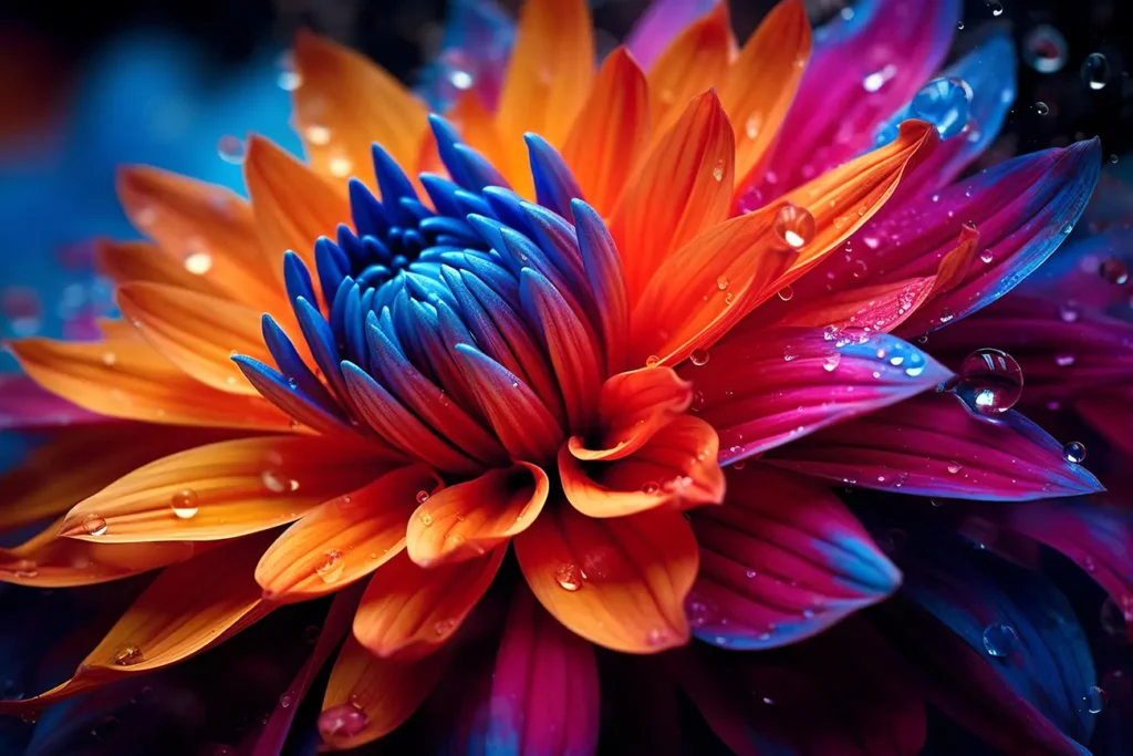 Birth Flowers represented by this beautiful orange purple blue and pink flower